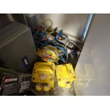 Three electrical transformers and two jack hammers / pneumatic drills