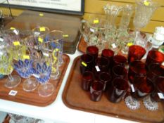 A quantity of mixed glasses including lemonade set, jelly moulds etc