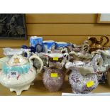 Collection of mainly Staffordshire antique jugs