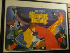 A Walt Disney cinema poster for Sleeping Beauty, printed by Lonsdale & Bartholemew Limited (framed