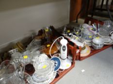 A large quantity of mixed kitchen pottery and glassware etc