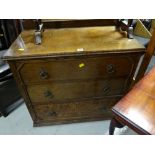 A good three-drawer polished chest rail top