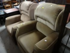 Two modern manual recliner armchairs