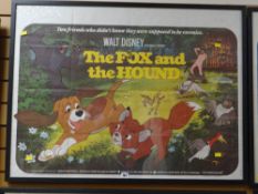 A Walt Disney cinema poster for Fox & the Hound, 1980 and printed in England by W E Berry Limited (
