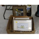 A parcel of framed pictures