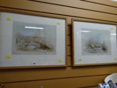 A pair of late nineteenth / early twentieth century English / Welsh school watercolours - river