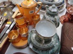 Quantity of Crown Devon cabinet coffee ware in yellow ground with gilded detail and a quantity of