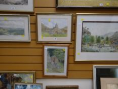 Four framed watercolours of local Welsh scenes by various artists