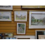 Four framed watercolours of local Welsh scenes by various artists