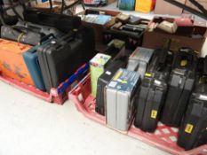 A large quantity of garage clearance items including cased sets of power tools and toolboxes with