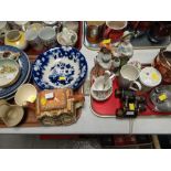 A quantity of mixed pottery and china together with a vintage set of American military stereo