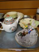 Three items of Royal Doulton country ware including 'Under the Greenwood Tree', Aynsley shell