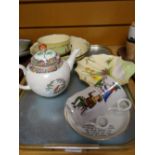 Three items of Royal Doulton country ware including 'Under the Greenwood Tree', Aynsley shell