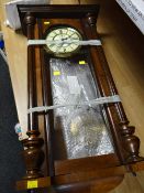 A large mahogany cased vintage Vienna wall clock (distressed)