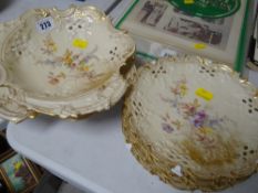 Limoges gilt and floral decorated part dessert set