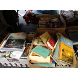 Large selection of boxed hardback & paperback books relating to travel, English literature etc