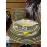 A parcel of Johnson Brothers Art Deco-style green & gilt dinnerware