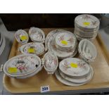 A tray of vintage Ridgeways Hampton patterned miniature dinnerware