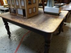 A good vintage kitchen table on castors and of near square proportions circa 1900-1910