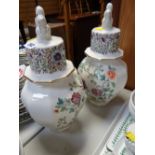 A pair of Chinese decorated ginger jars