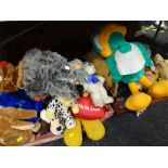 Two crates of various children's soft toys including some Disney characters