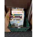 Crate of various vintage National Trust, cathedral and other stately home guides