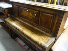A vintage R.J.HEATH & SONS LTD upright piano in a walnut and decorated case?