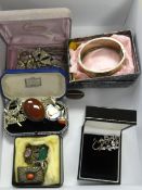 A hallmarked silver bracelet costume jewellery including marcasite and some other with silver