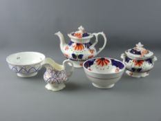 GAUDY WELSH TEAWARE in 'Drape' and 'Garland' patterns to include a lidded teapot, a twin handled