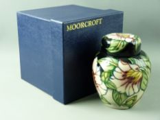 A MOORCROFT 'CHATSWORTH ROSE' GINGER JAR & COVER, limited edition (191/300), designed by Phillip