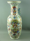 A LARGE 19th CENTURY CHINESE CANTON DECORATED VASE, the body with varied and abundant decoration