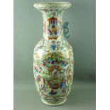 A LARGE 19th CENTURY CHINESE CANTON DECORATED VASE, the body with varied and abundant decoration