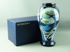 A MOORCROFT 'KNYPERSLEY' STUNNING 31 cms HIGH VASE, designed by Emma Bossons, decorated in tonal
