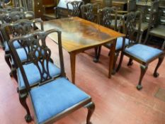 A GOOD SET OF EIGHT (SIX PLUS TWO) CHIPPENDALE STYLE MAHOGANY DINING CHAIRS having carved detail