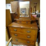 A vintage three-drawer dressing table with upper drawer & mirror