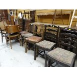 A parcel of various mixed dining chairs (13 in total)