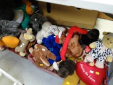 A large selection of various soft toys including Disney characters etc