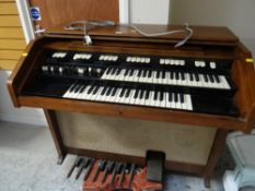 A vintage Hammond two manual electric organ