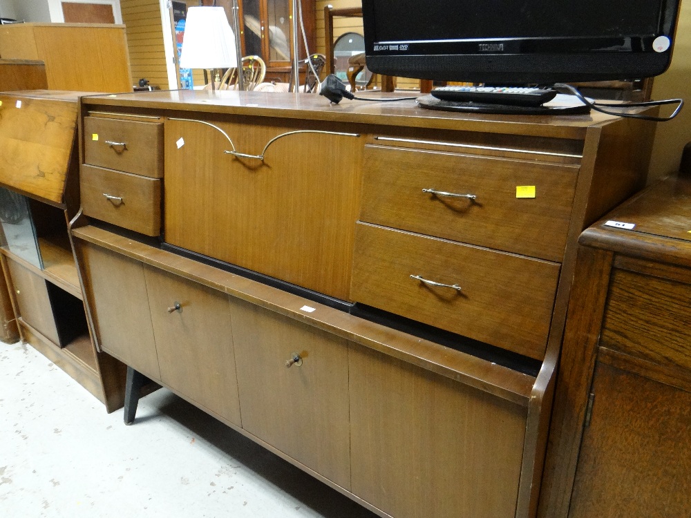 A vintage oak two door two-drawer sideboard together with a Beautility vintage sideboard with drinks - Image 2 of 2