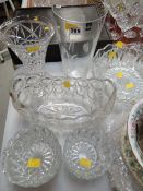 Parcel of cut glass bowls & vases etc