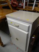 A vintage Formica topped small white painted kitchen unit