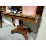 A good lightwood Regency-style foldover tea table on a column support and splayed feet