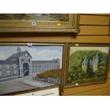 Two contemporary oil on boards of the stables 'Dowlais Top' & 'Castell Coch'