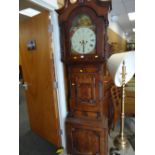 A mahogany & inlaid longcase clock by S. Barton, Sheffield