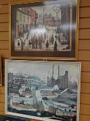 Two framed L. S. Lowry prints
