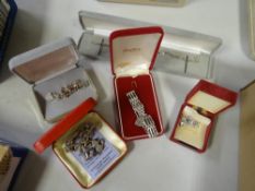 A parcel of hallmarked & other silver jewellery, chain gate & heart locket bracelet etc