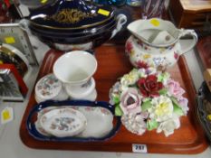 Items of Wedgwood Kutani Crane, Thomas Forester Phoenix red jug, continental lidded urn etc