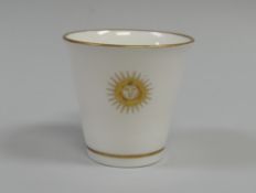 AN EXCEPTIONALLY RARE NANTGARW MASONIC TUMBLER the tapered body gilt decorated with the square and
