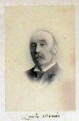 LEWIS MORRIS autograph and photographic print - head and shoulders portrait of the Welsh academic