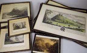 SAMUEL & NATHANIEL BUCK ET AL parcel of Welsh topographical etchings and plates in Baxter-type